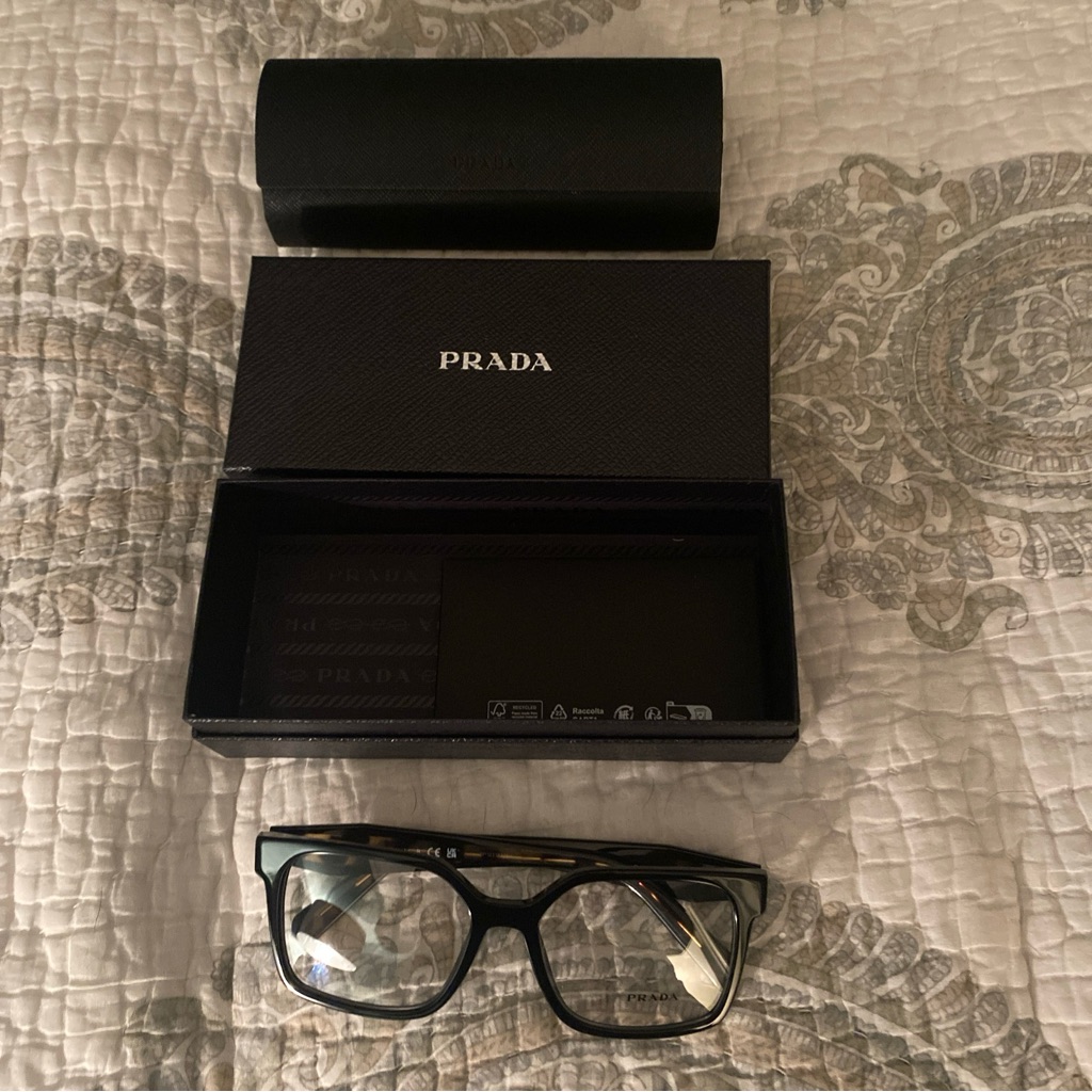 Prada Black And Gold Eyeglasses With Case